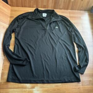 Lacoste Men's Ultra Dry Stretch quarter-zip performance top, size XL, black